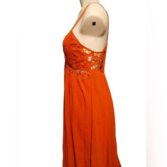 Free People Vibrant Orange Backless Dress - Picture 3 of 12